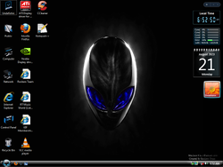 The desktop of Windows Vista Alienware 2010