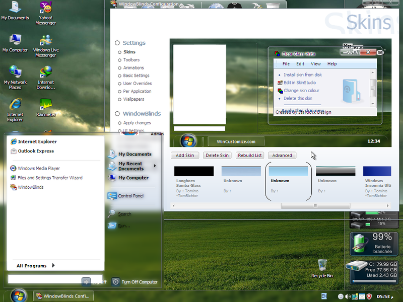 File:XP Ramez XP v1.5 Clear Black Vista WindowBlinds skin.png