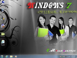 The desktop of Windows 7 College Edition