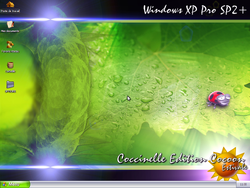 The desktop of Windows XP Coccinelle Edition 2.6 Cocoon Estivale