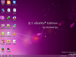 The desktop of Windows 8.1 Ubuntu Edition 2015