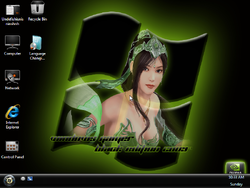 The desktop of Windows Gamer NVIDIA Edition 2009