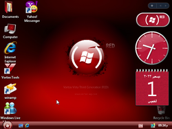 The desktop of Windows XP Vortex 3G Red Edition