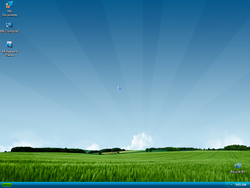 The desktop of Windows XP Blue Style