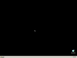 The desktop of Windows XP 75MB Edition