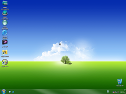 The desktop of Windows XP 10 Anime